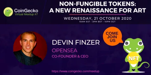 CoinGecko Virtual Meetup Featured Guest: Devin Finzer (CEO & Co-Founder of OpenSea) Hero Image