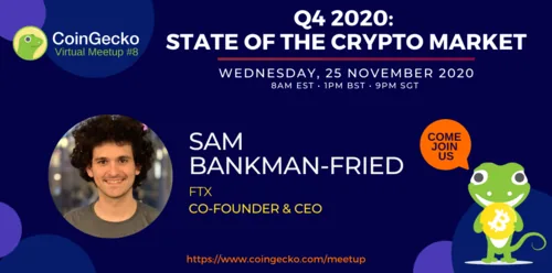 CoinGecko Virtual Meetup Featured Guest: Sam Bankman-Fried (Co-founder and CEO of FTX) Hero Image