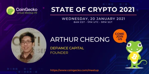 CoinGecko Virtual Meetup Featured Guest: Arthur Cheong (Founder of DeFiance Capital) Hero Image
