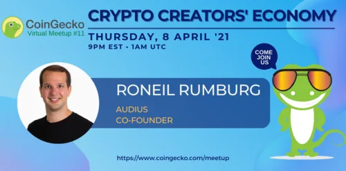 CoinGecko Virtual Meetup Featured Guest: Roneil Rumburg (CEO of Audius) Hero Image