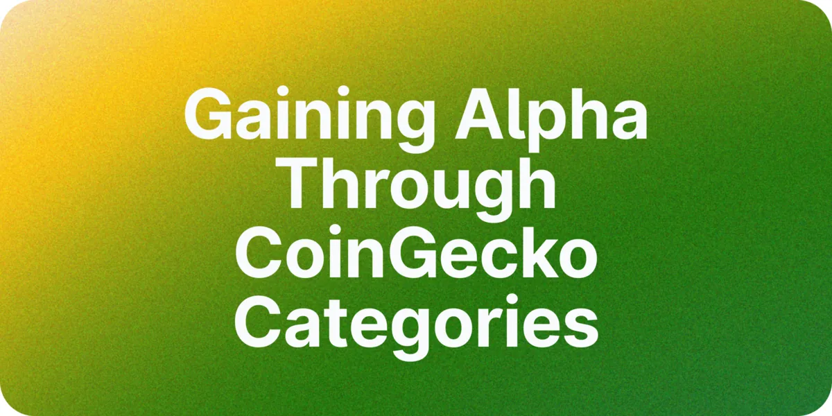 How to Gain Alpha With CoinGecko Categories Hero Image
