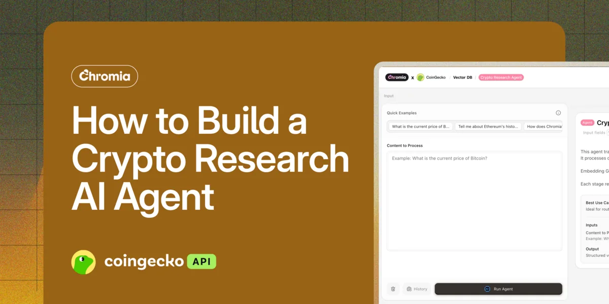 How to Build a Crypto Research AI Agent with Chromia's Vector DB Hero Image