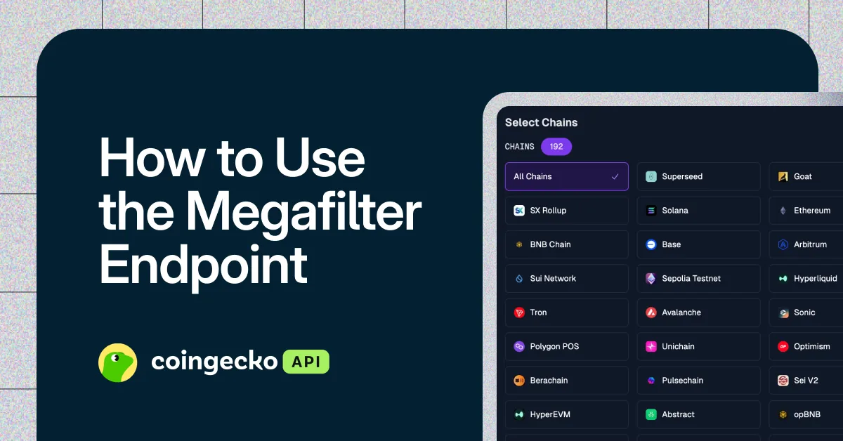 How to Use the CoinGecko API Megafilter Endpoint Hero Image