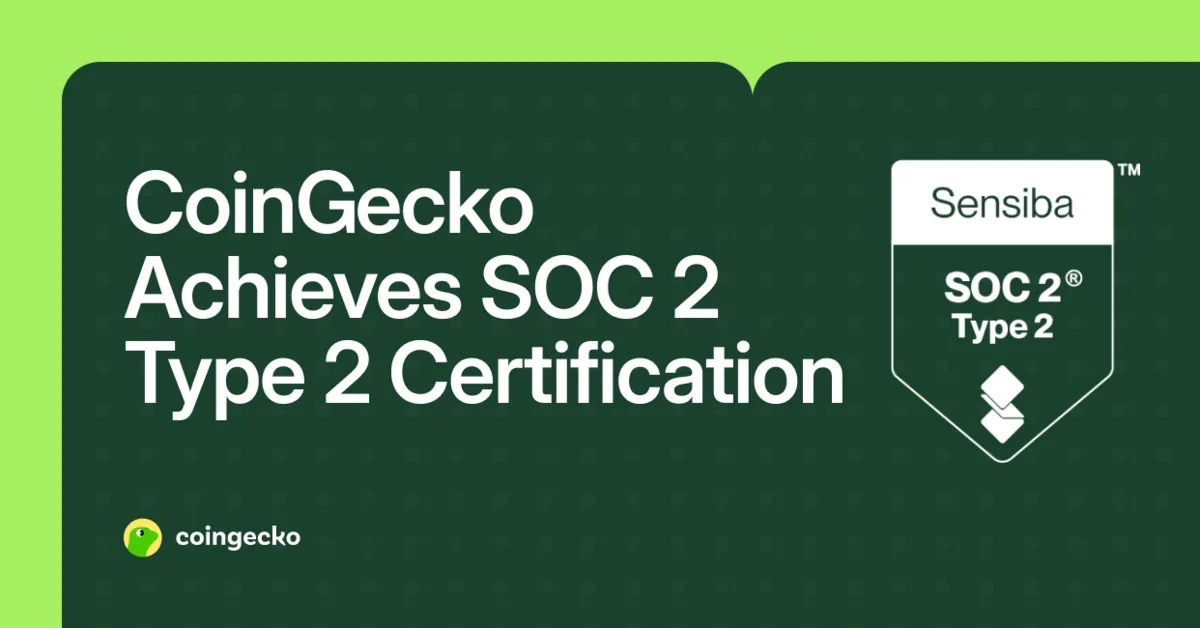 CoinGecko Achieves SOC 2 Type 2 Certification Hero Image